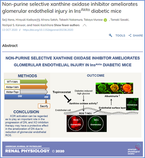 板野精之先生の論文がAmerican Journal of Physiology-Renal Physiology誌へ掲載されました